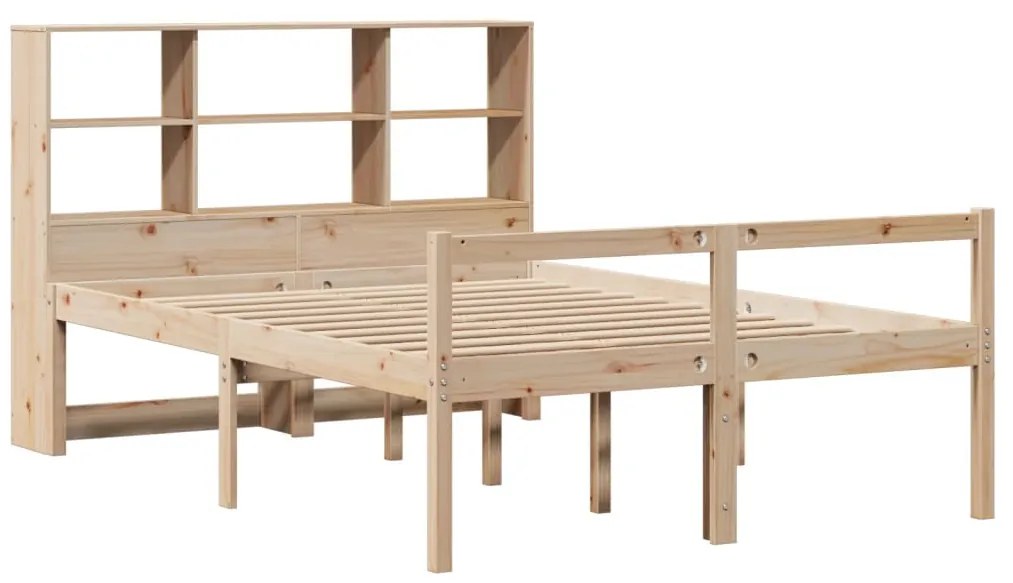 Cama com estante sem colchão 140x190 cm pinho maciço