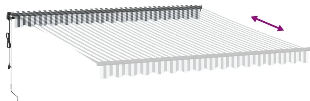 Toldo retrátil automático 400x350 cm antracite e branco