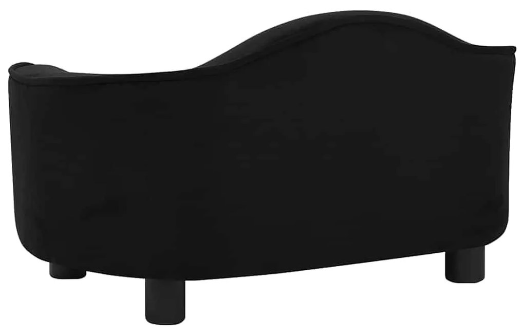 Sofá para cães 67x47x36 cm pelúcia preto