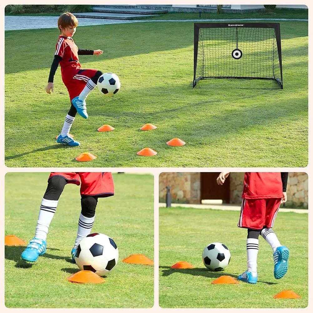 Conjunto de 2 balizas de futebol pop-up 120 x 91 x 91 cm preto