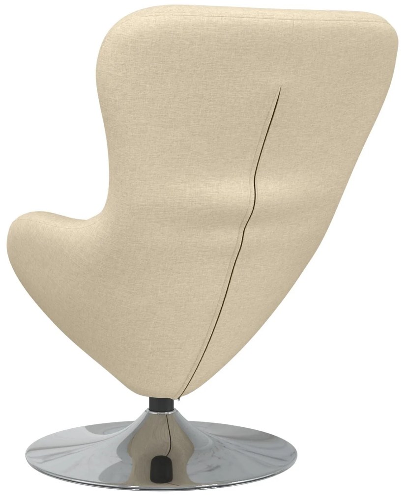 Poltrona de Ovo vidaXL em Tecido Creme
