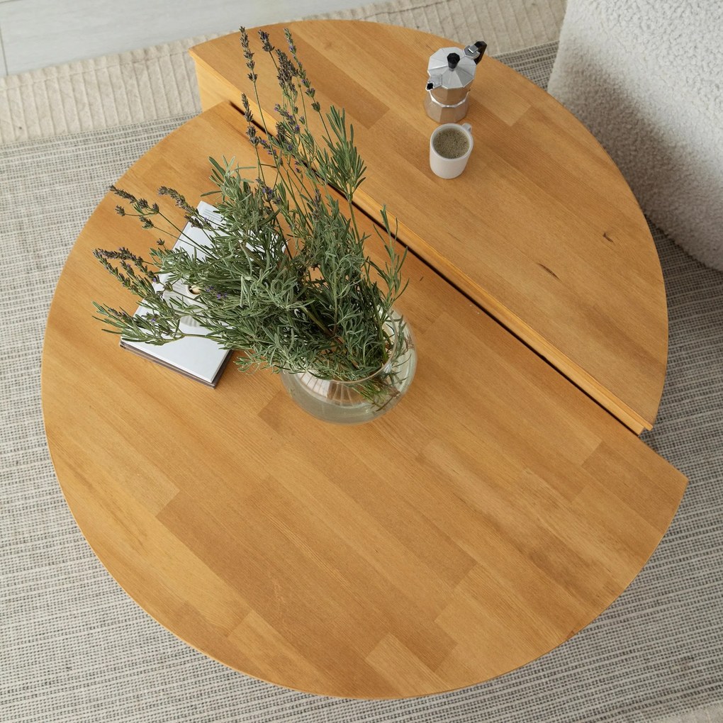 Conjunto de Mesas de Café Podium - Carvalho - 90x30x60cm & 85x30x35cm