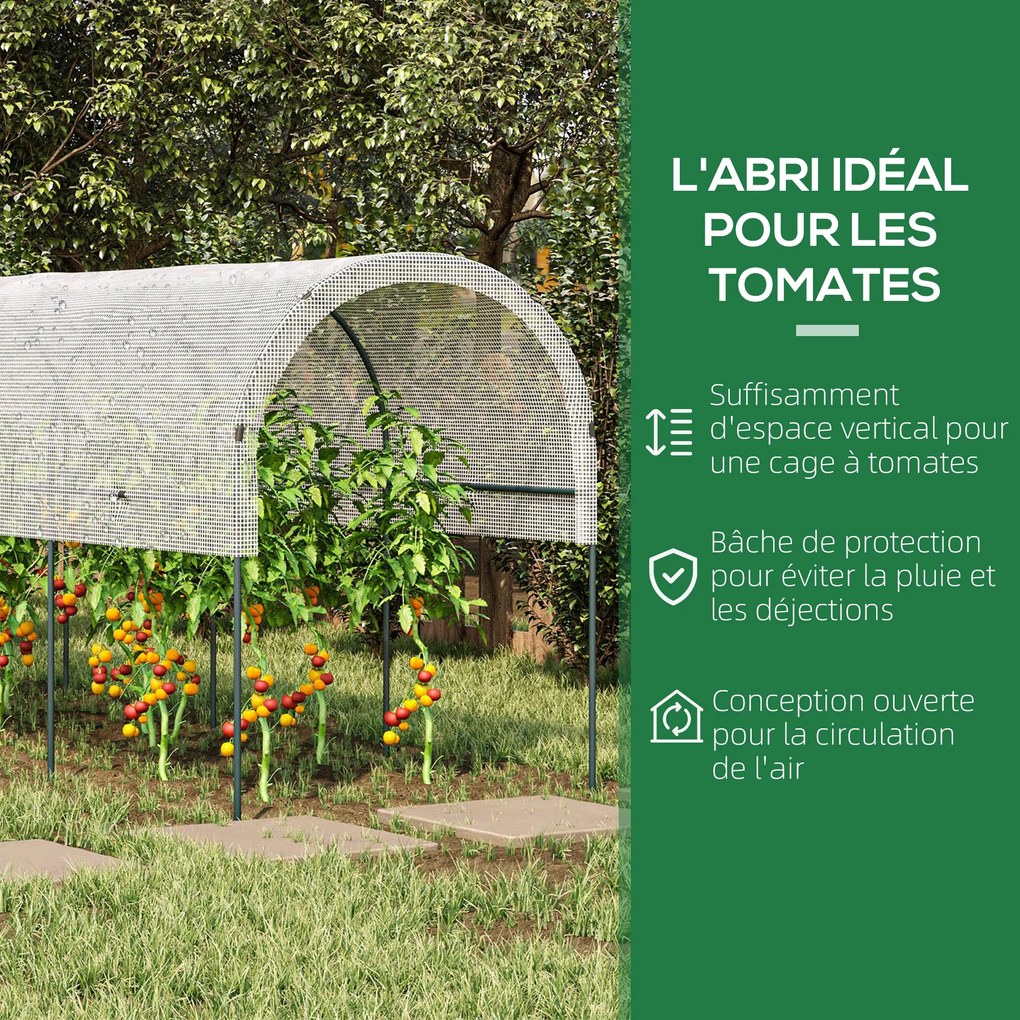 Estufa de jardim para tomates 4 x 1,20 x 1,70 m, com 5 arcos de aço - cobertura em PE