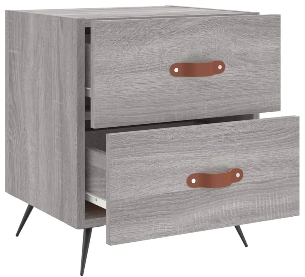Mesas de cabeceira 2 pcs derivados de madeira sonoma cinza