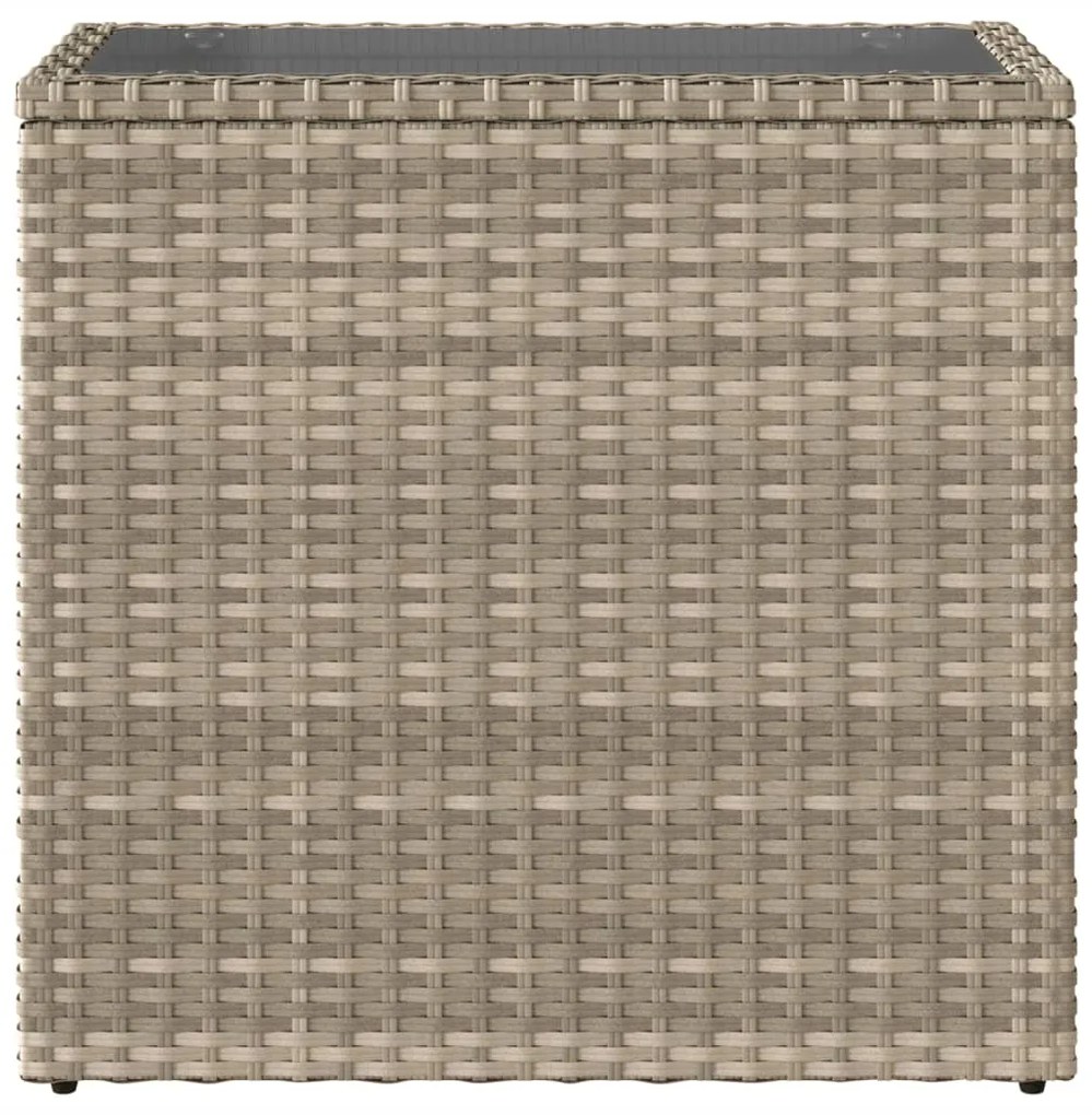 Mesa de apoio jardim c/ tampo vidro 58x27,5x55 cm vime PE