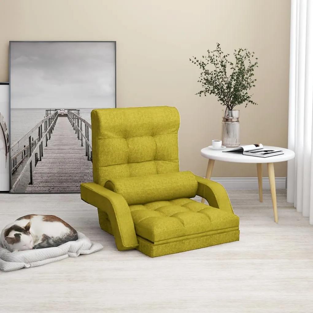 Cadeira de chão dobrável c/ função de cama tecido verde