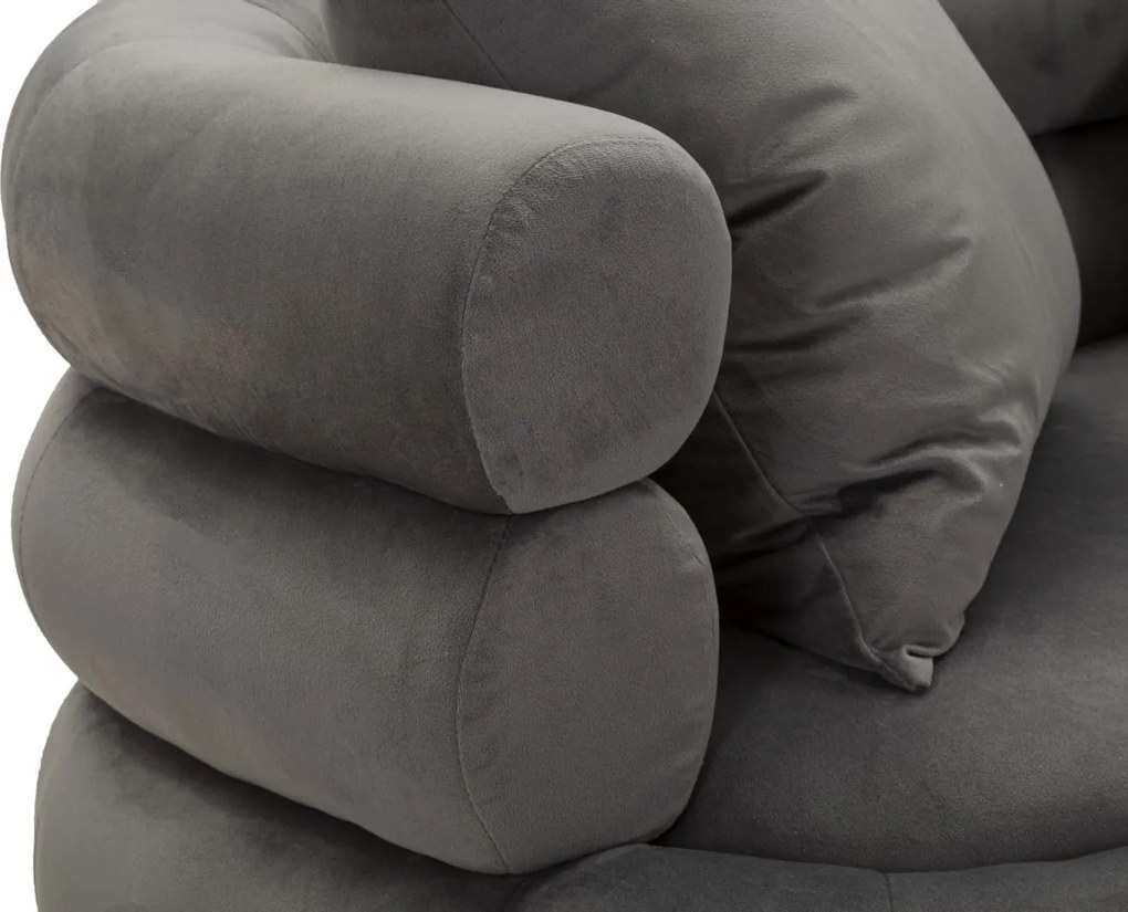 SOFÁ SILVERY PLUS COM ALMOFADAS CINZENTO 133X68X69 CM