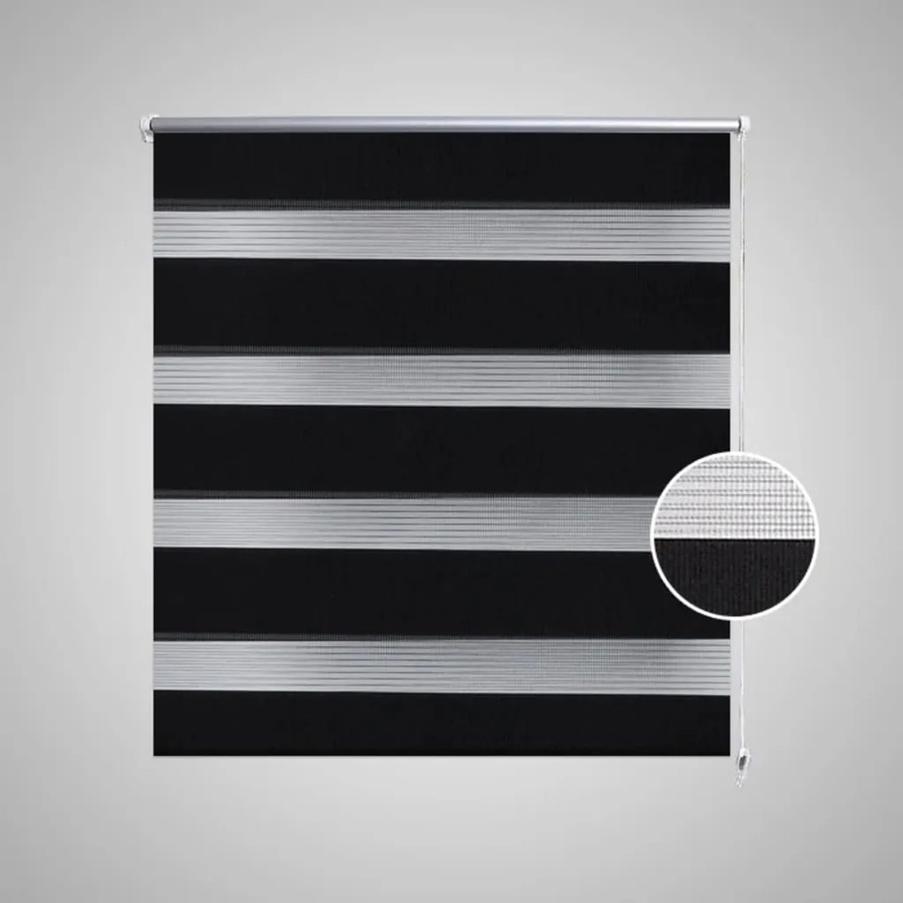 Estore de rolo 120 x 175 cm, linhas de zebra / Preto