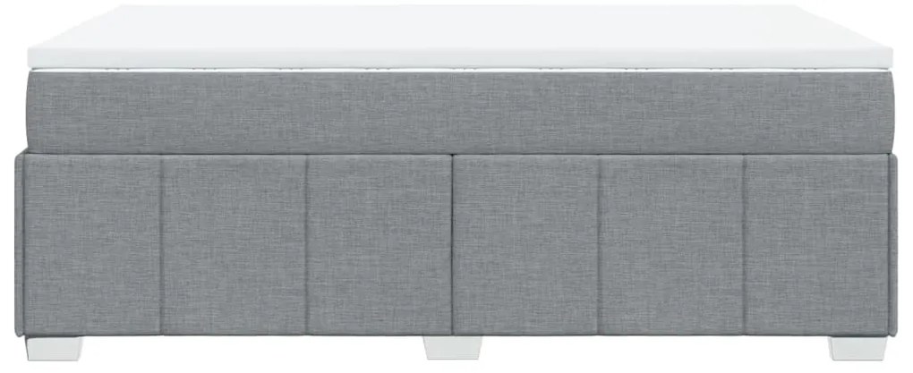 Cama boxspring com colchão 120x190 cm tecido cinzento-claro