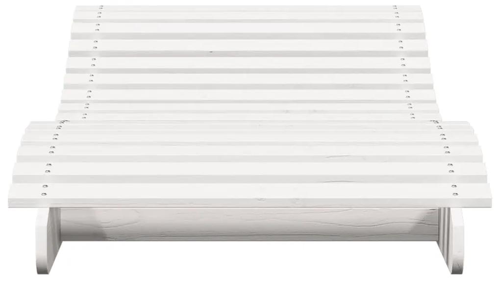 Espreguiçadeira 205x80x31,5 cm madeira de pinho maciça branco