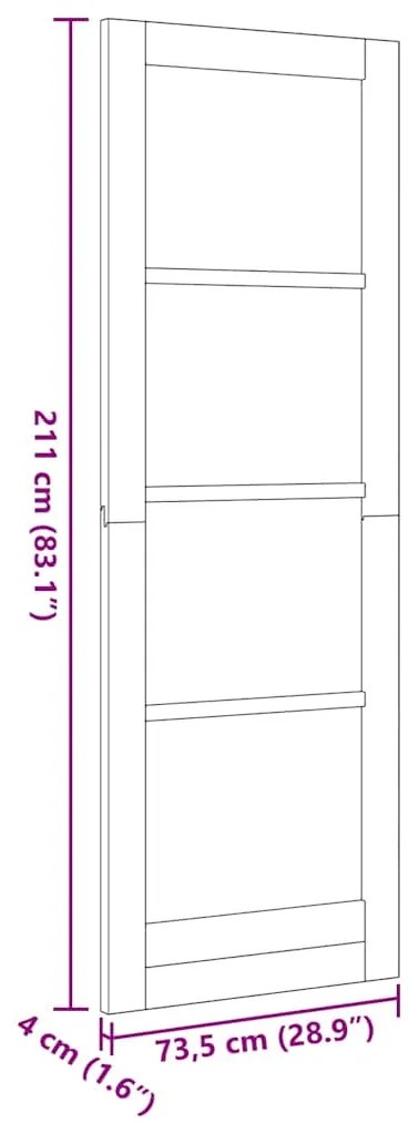 Porta Interior "ORKDAL" Branca 73.5x211x4 cm Madeira Sólida de Pinheir