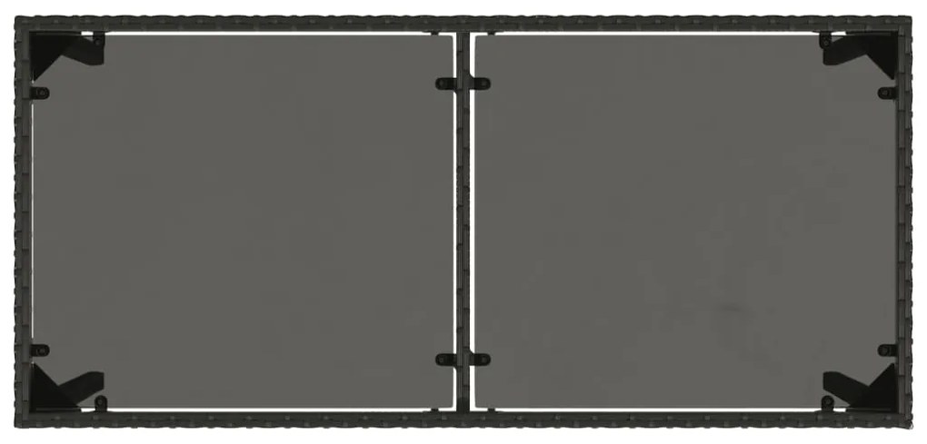 5 pcs conjunto de jantar p/ jardim c/ almofadões vime PE preto