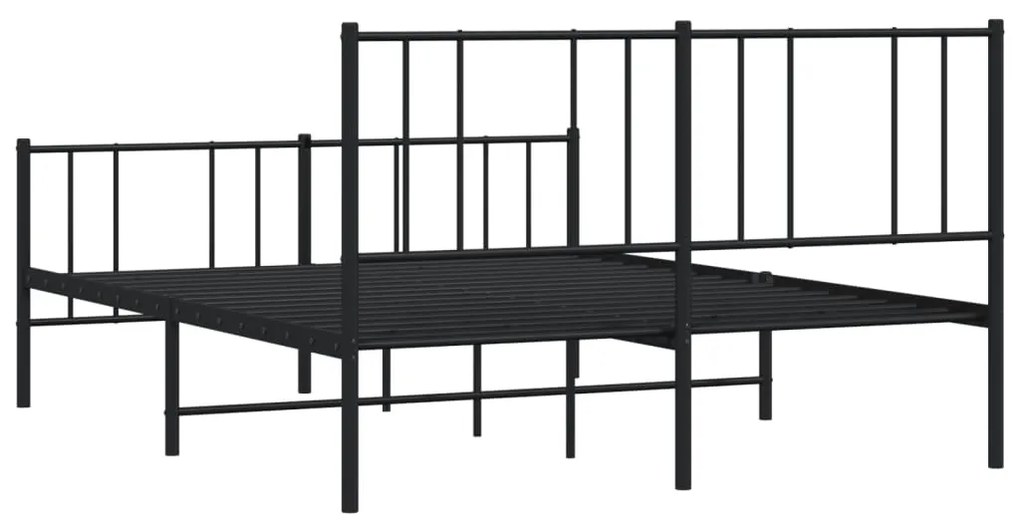 Estrutura de cama sem colchão com pés 160x200 cm preto