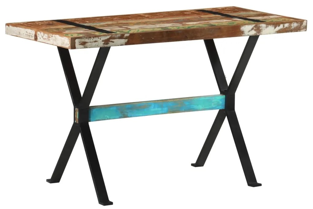 Mesa de jantar 120x60x76 cm madeira recuperada maciça