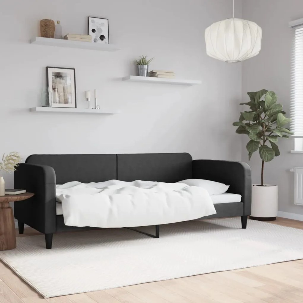 Sofá-cama 90x200 cm tecido preto