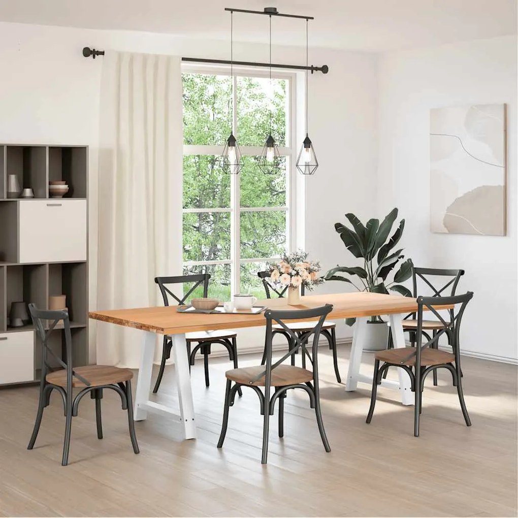 Pés para mesa de jantar em formato A, 2 peças, branco, 70x(72-73) cm,