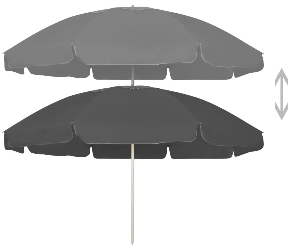 Guarda-sol de praia 240 cm antracite