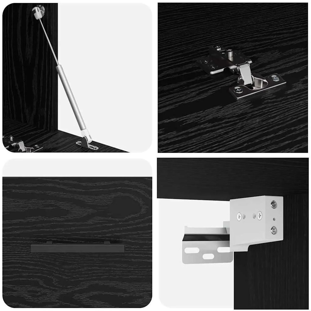 Armário de Parede Carvalho preto 100 x 36.5 x 35 cm