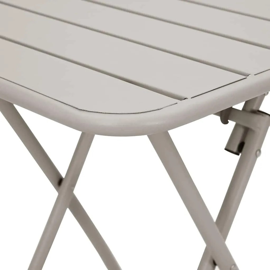 Mesa de Jardim Dobrável Bege 55 x 55 x 73 cm em Aço