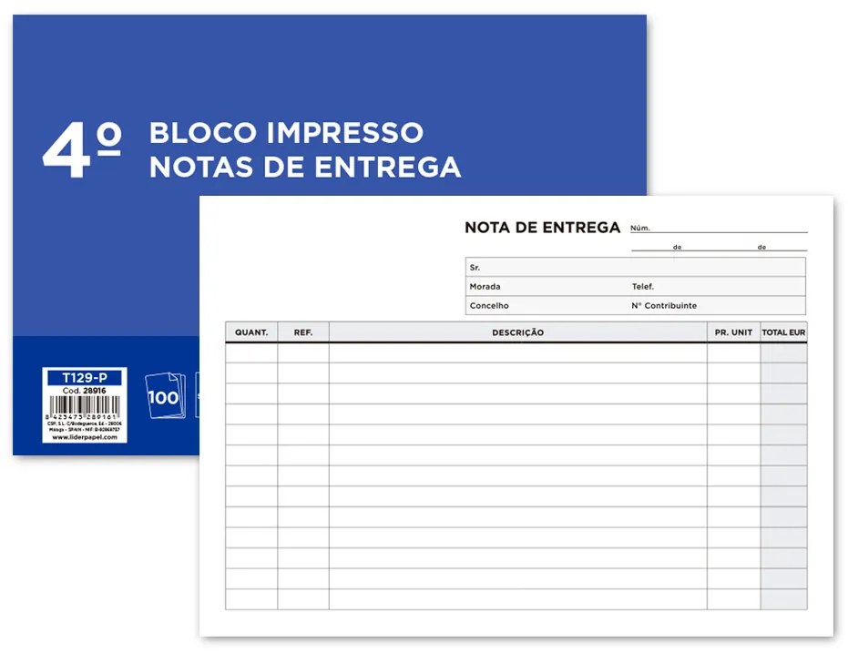 Bloco de Entregas Simples 155x215 mm