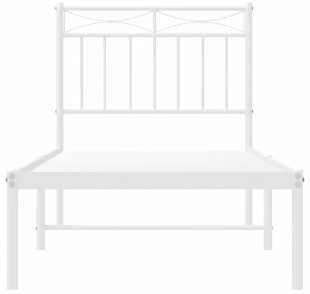 Estrutura de cama com cabeceira 80x200 cm metal branco