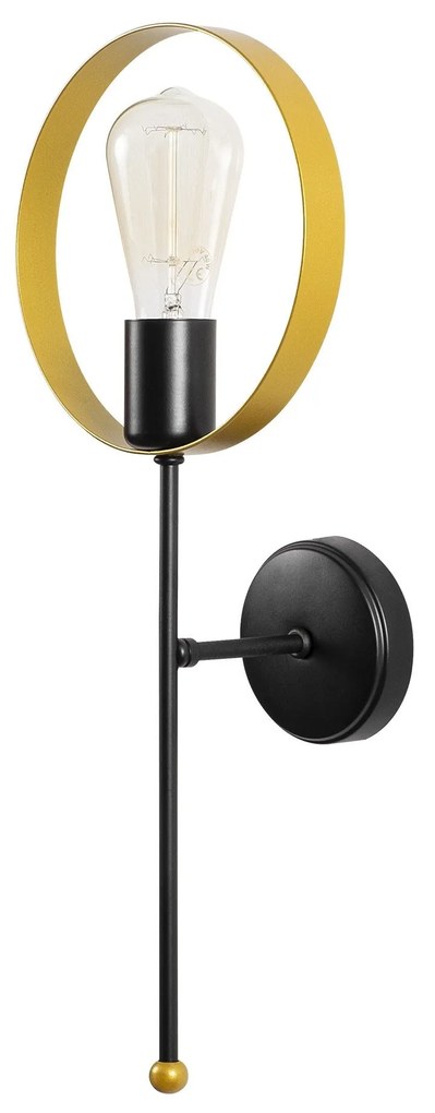 Aplique de Parede Halka – Dourado e Preto – 20 x 13 cm