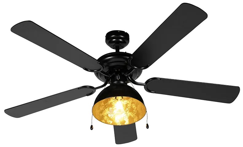Ventilador de teto preto com bege 130cm com cordão - Mistral Magna