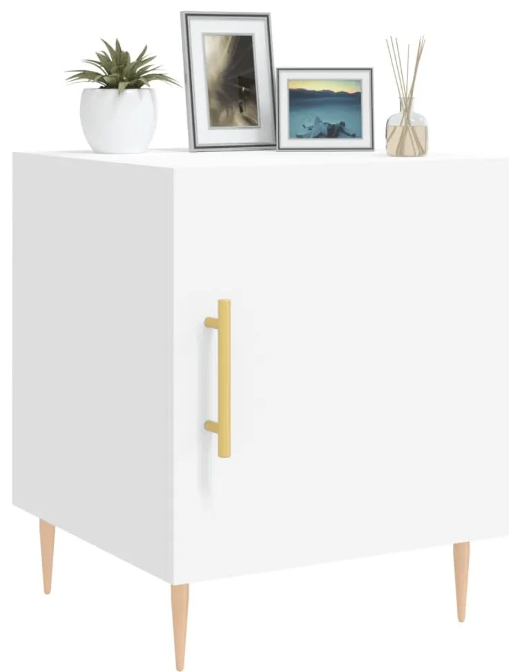 Mesa de cabeceira 2 pcs 40x40x50 cm derivados de madeira branco