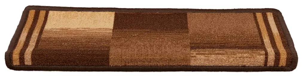 Tapetes de escadas adesivos 5 pcs 65x21x4 cm castanho