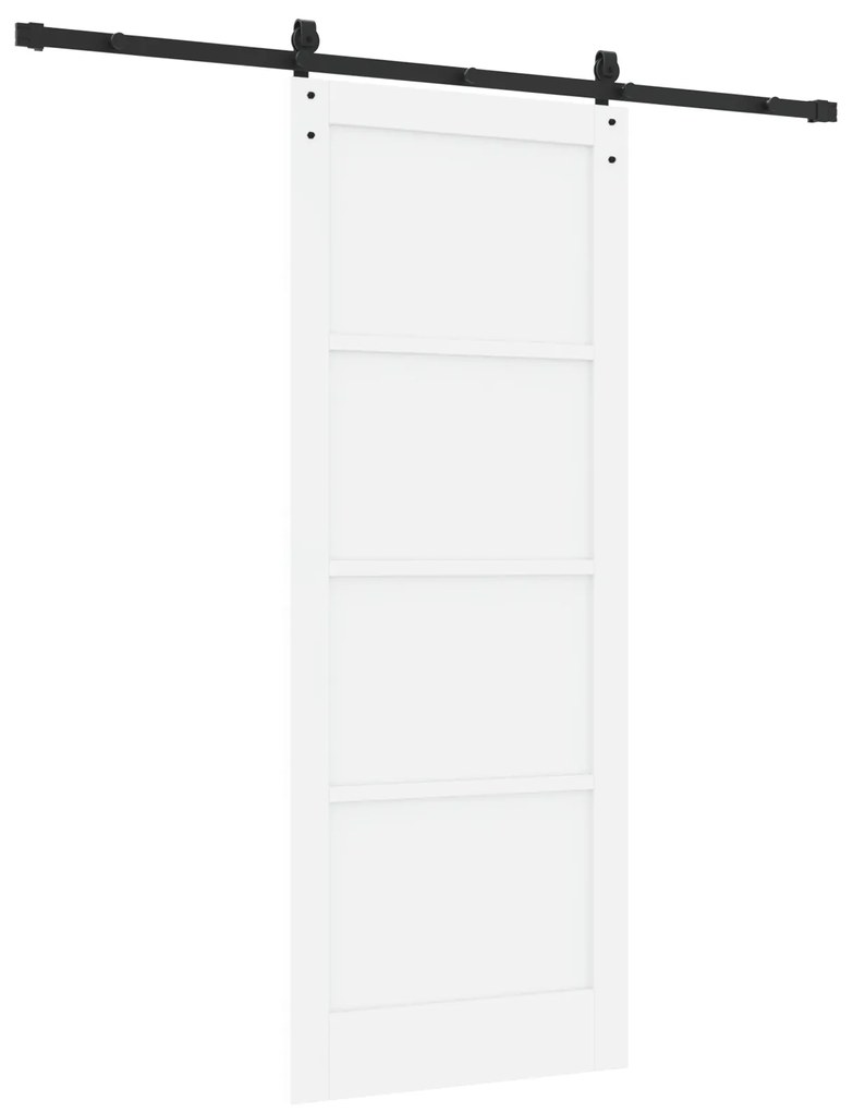 Porta deslizante vidaXL com Conjunto de Hardware Branca 83x211 cm de M