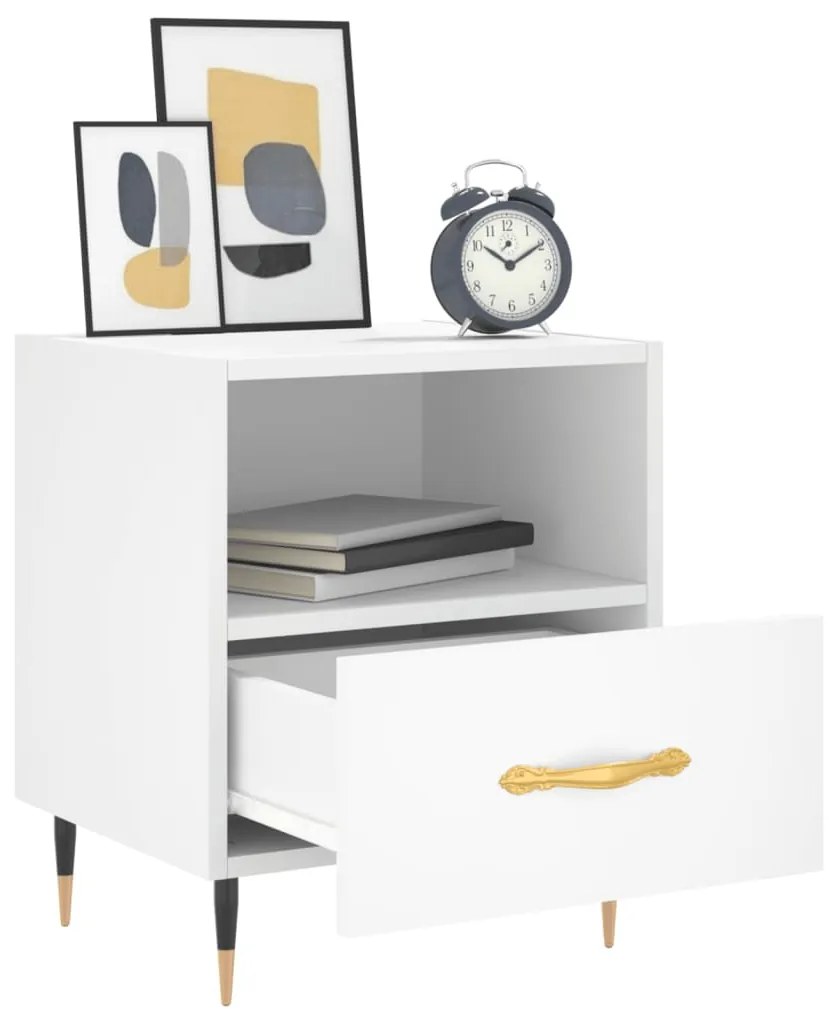 Mesa de cabeceira 40x35x47,5 cm derivados de madeira branco