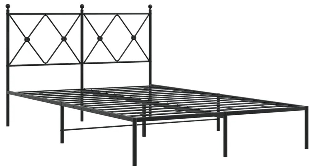 Estrutura de cama com cabeceira 120x190 cm metal preto