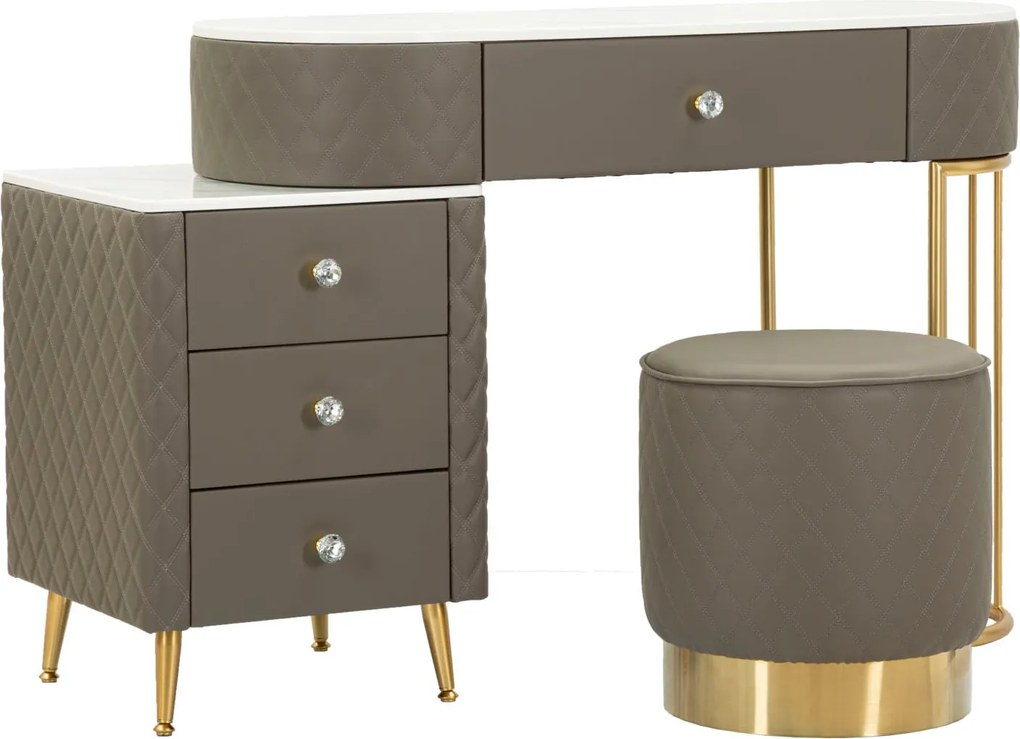 BED DESK SHARON GREY WITH STOOL CM 120X40X75 (STOOL SIZE Ø36X39)