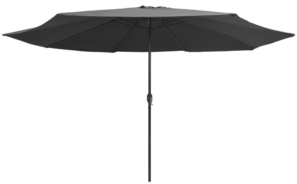 Guarda-sol de jardim com poste de metal 390 cm antracite