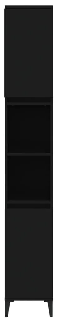 Armário casa de banho 30x30x190 cm derivados de madeira preto
