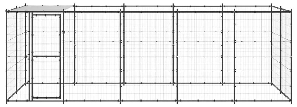 Canil de exterior com telhado 12,1 m² aço