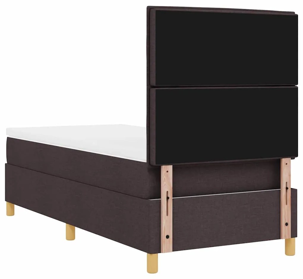Cama com Colchão Marrom Escuro 80x200 cm Tecido