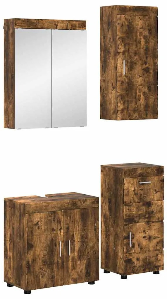vidaXL Conjunto de Móveis para Banheiro TULUM Carvalho Defumado
