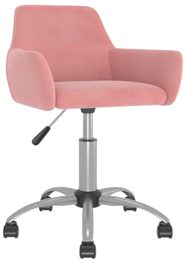 vidaXL Cadeira de jantar giratória veludo rosa