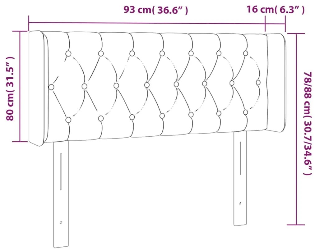 Cabeceira cama abas tecido 93x16x78/88 cm cinzento-acastanhado