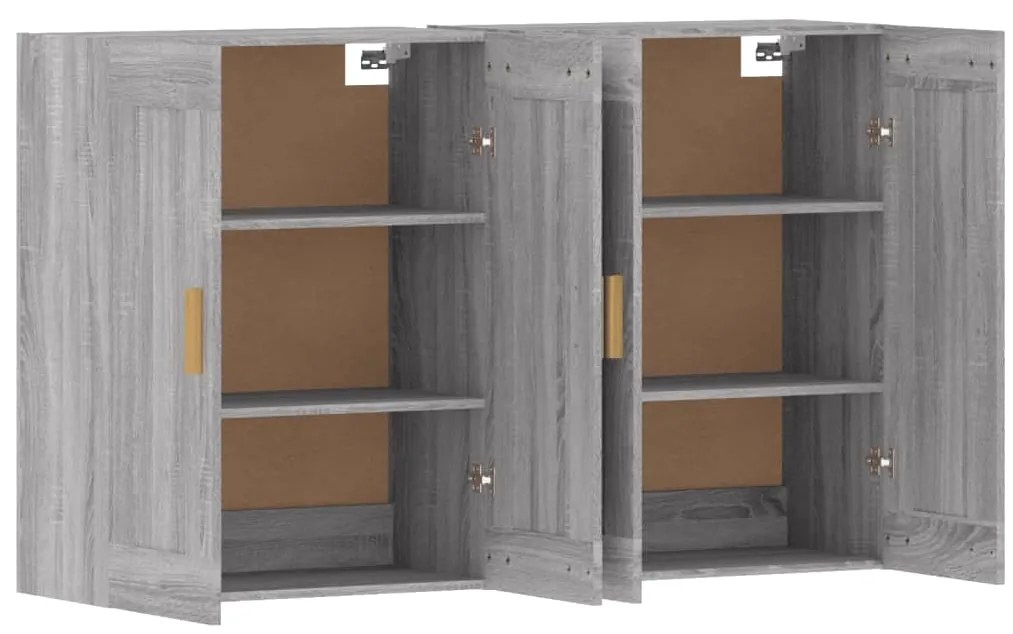 Móveis de parede 2 pcs derivados de madeira cinzento sonoma