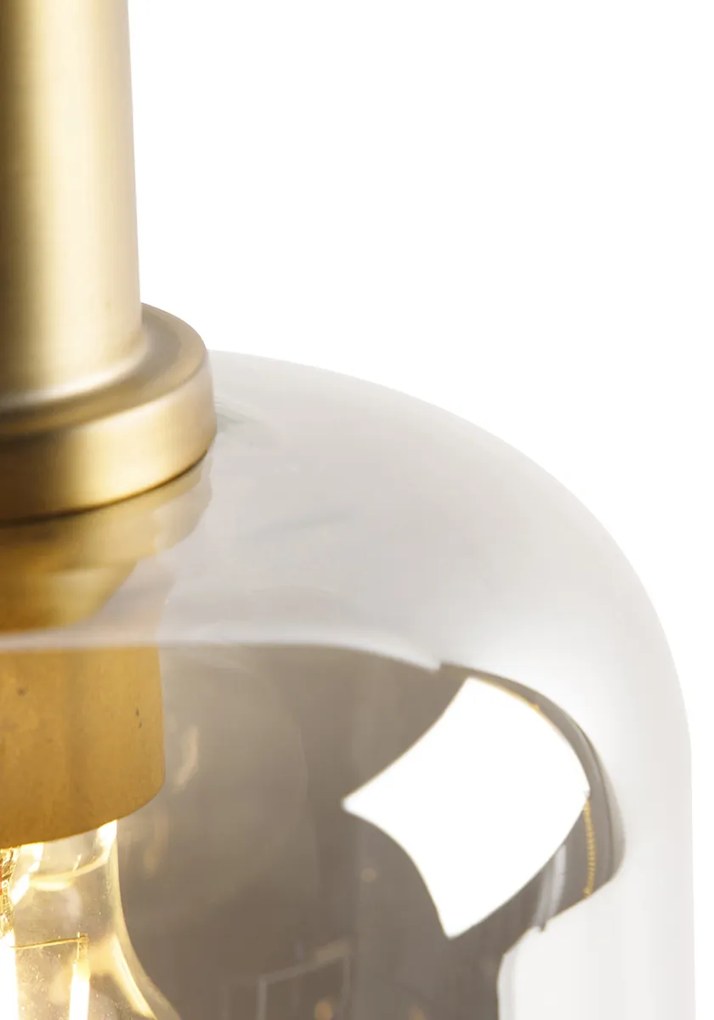 LED Candeeiro de mesa inteligente preto com dourado e vidro fumê incl. Wi-Fi A60 - Zuzanna Design
