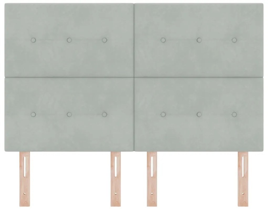 Cabeceira vidaXL Botão Tufted Cinza Claro 160 cm Veludo