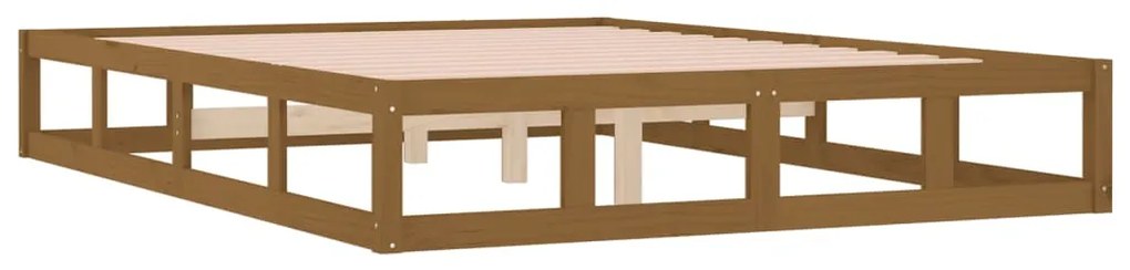 Estrutura cama pequena casal 120x190cm 4FT madeira castanho-mel