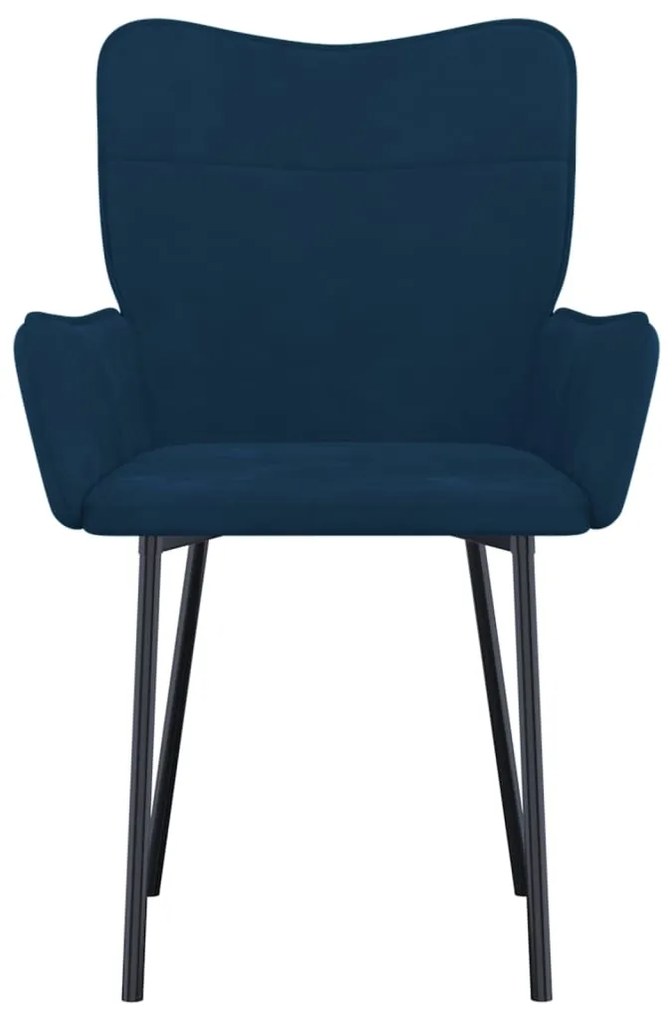 Cadeiras de jantar 2 pcs veludo azul