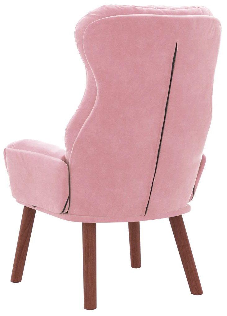 Poltrona Relaxante em Veludo Rosa