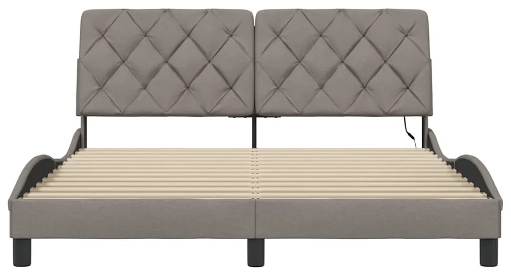 Estrutura de cama com LED sem colchão 160x200 cm tecido