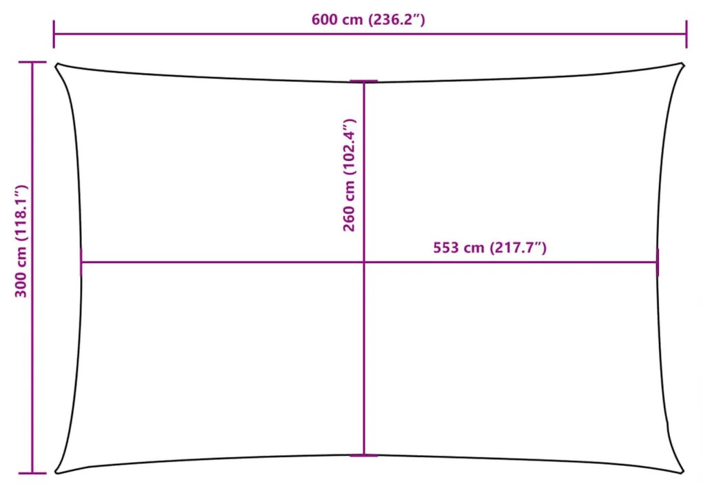 Guarda-Sol tecido Oxford retangular 3x6 m creme