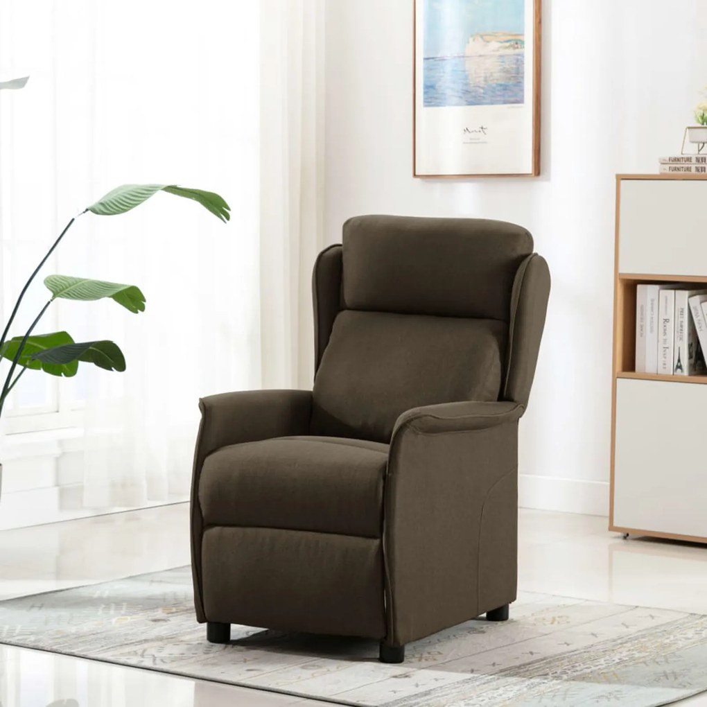 Cadeira Recliner de Massagem em Tecido Castanho