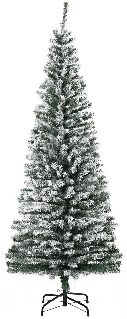 HOMCOM Árvore de Natal 180 cm Árvore de Natal Artificial Nevado com 49